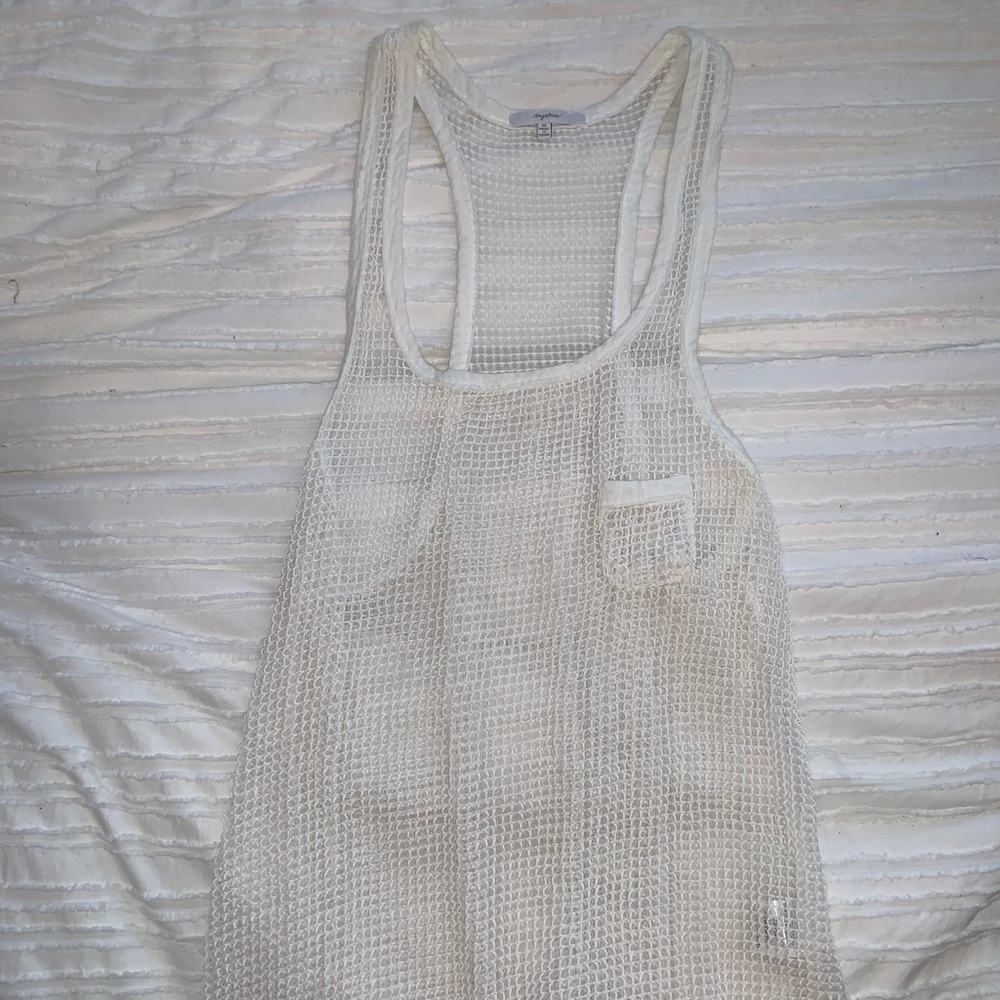 White cover up tank top